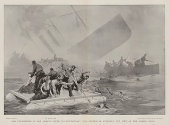 The Foundering of the French Liner La Bourgogne, the Desperate Struggle for Life as the Vessel Sank